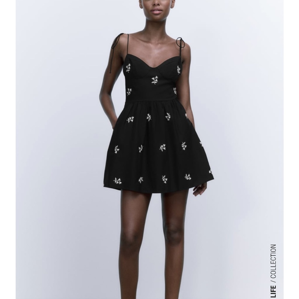 Zara embroidered floral poplin